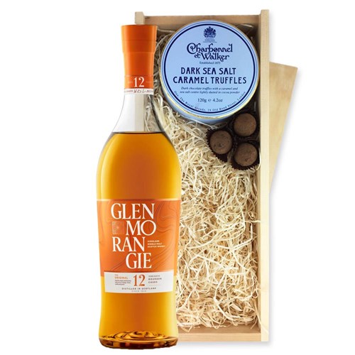 Glenmorangie Original 12 Year Old Whisky 70cl And Dark Sea Salt Charbonnel Chocolates Box